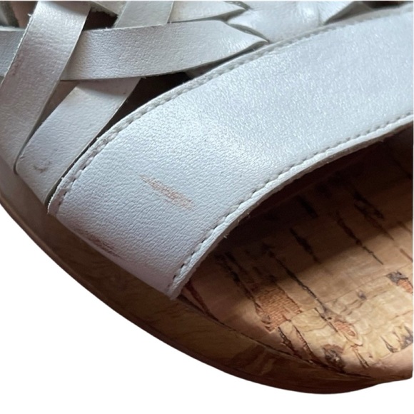 LIBBY EDELMAN || Leather Braided Sandal Peep Toe Heels | White || size 8 - Picture 5 of 10